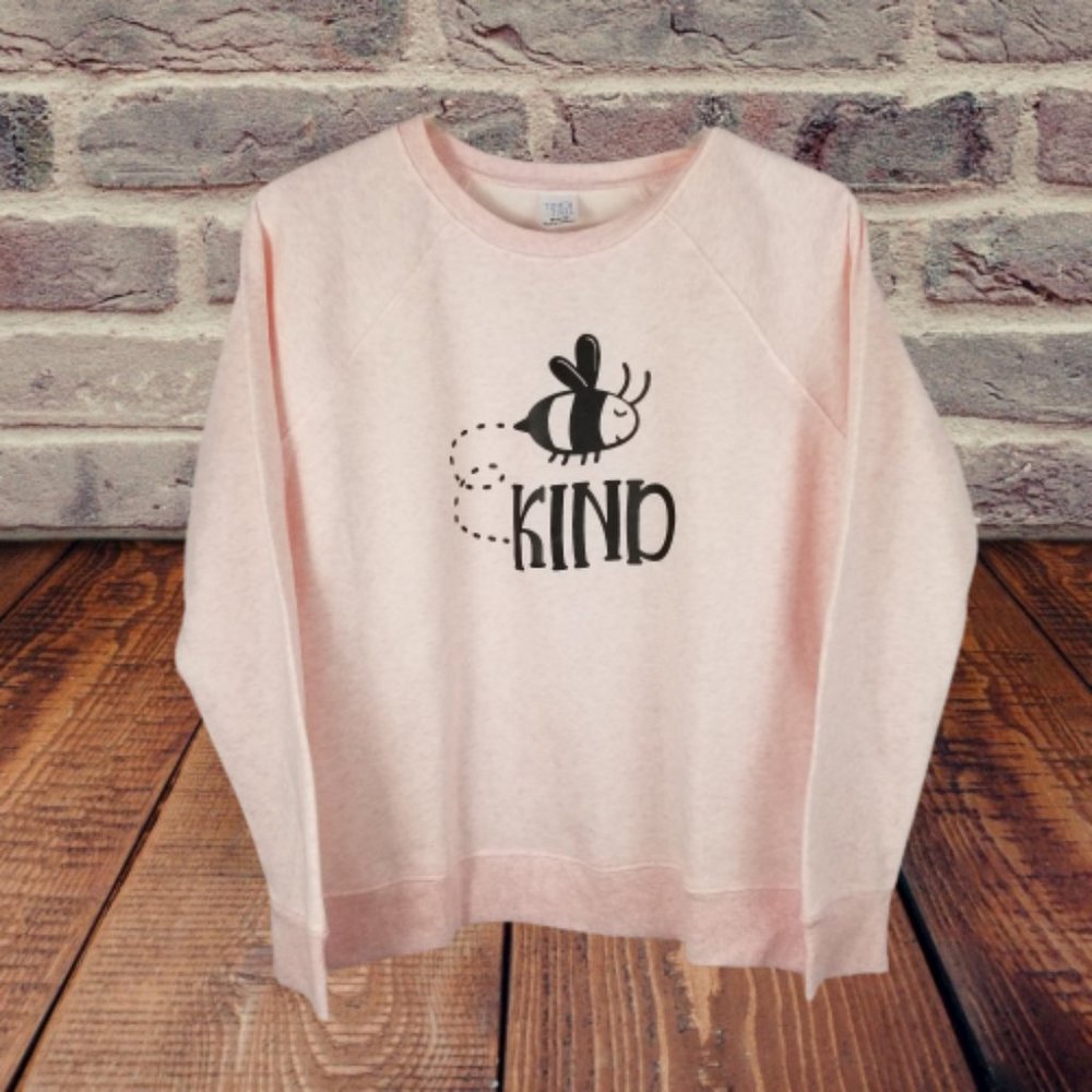NEW Heather Pink Bee Kind Sweatshirt